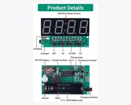DIY Kit 4Bit Digital Electronic Clock DC 5V Red LED Clock Date Time Temperature Alarm Clock SMD Soldering Practice Kit